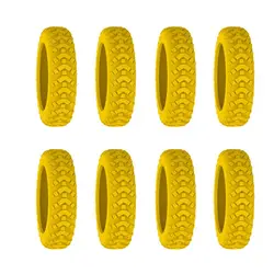 Silicone Travel Luggage Caster Noise-Reducing Protection Covers (8-Pack) (Yellow-8pcs)