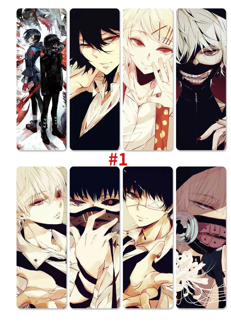 

8pcs/set Anime Tokyo Ghoul PVC Bookmarks of Kaneki Ken Sendasly Kirishima Ayato Kirishima Touka