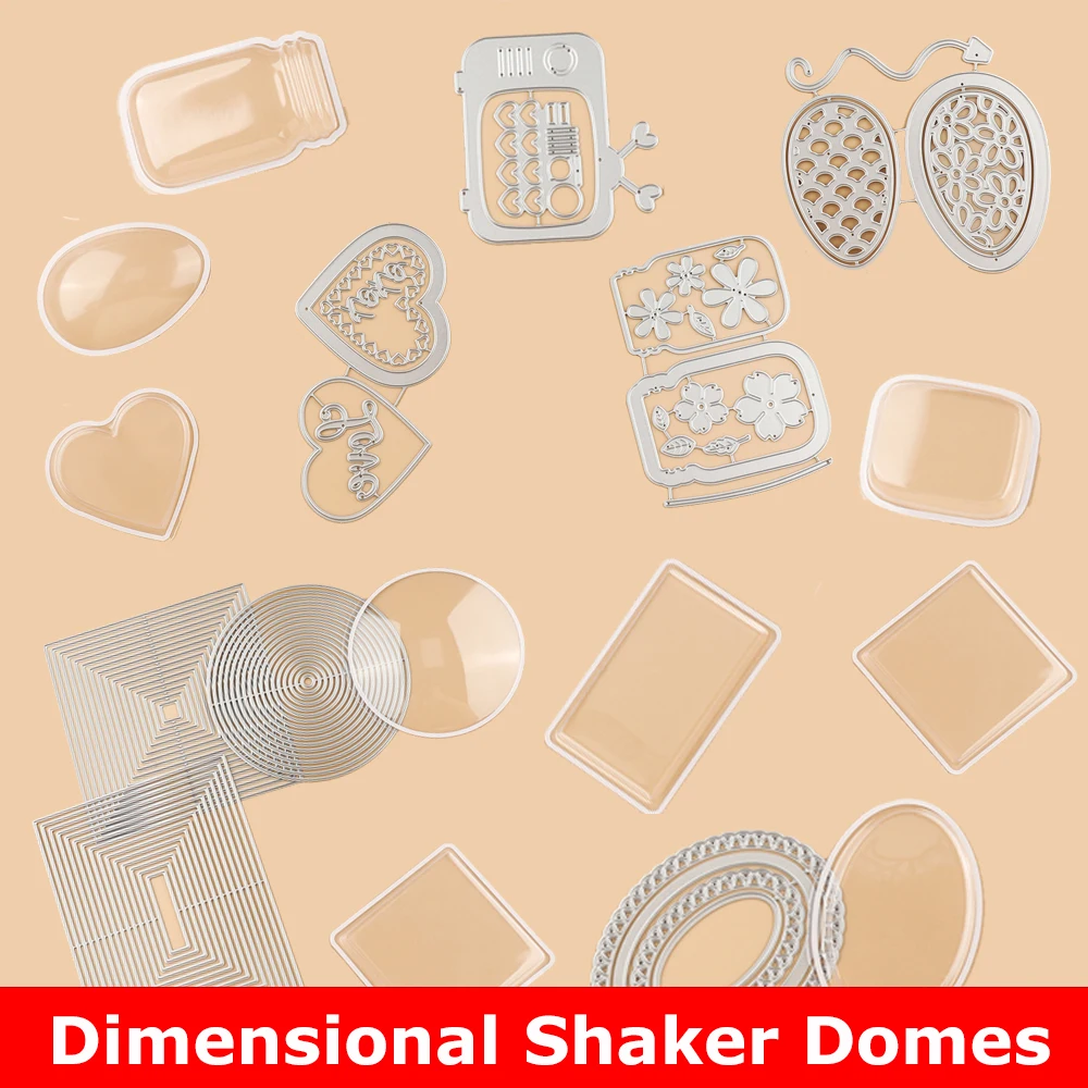 TV Easter Egg Love Heart Bottle Dimensional Shaker Domes Oval Round Square Rectangle Shaker Window Blister for Shaker Card 2023
