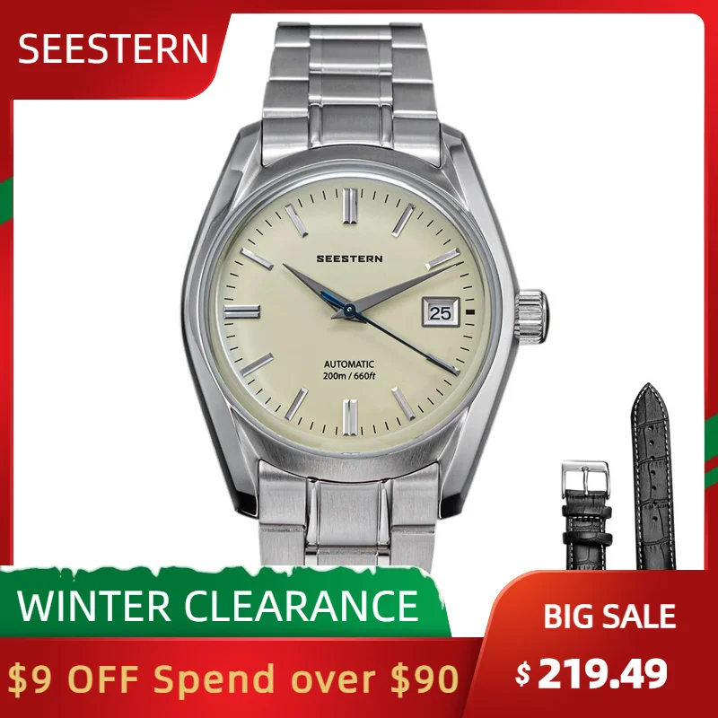 

SEESTERN Diver Watch Men Automatic Japan NH35 Movement Sapphire Dome Crystal Wristwatch 20ATM Waterproof Mechanical Retro New