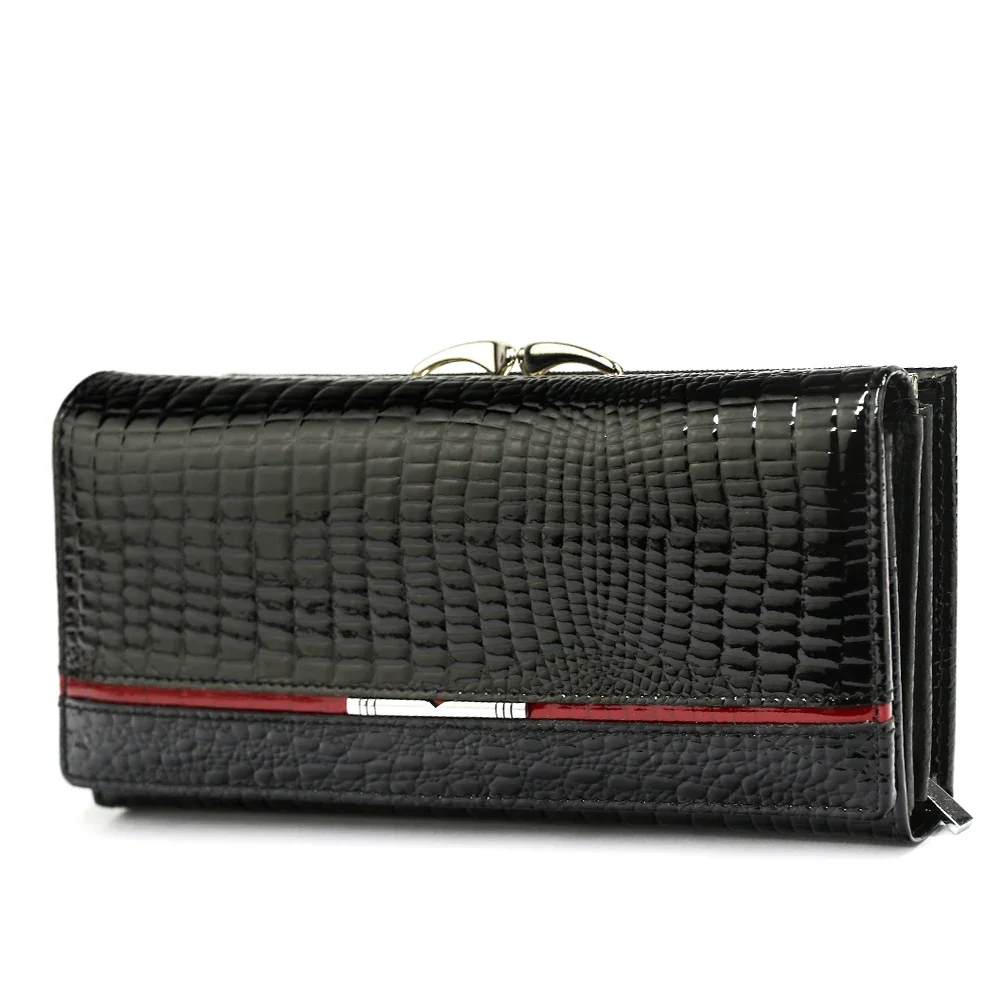 Genuine Leather Women Wallet Brand Alligator Pattern Wallets Female Purses Money Bag Ladies Coin Card Holder Clutch Handbags