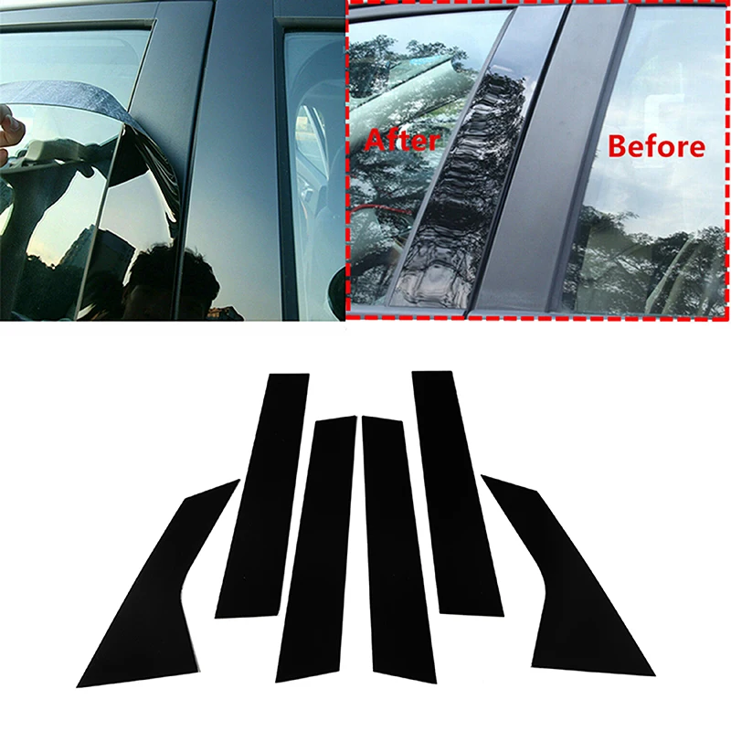 Car Window Trim 6Pcs Car Pillar Posts Window Molding Cover Sticker For Hyundai Elantra