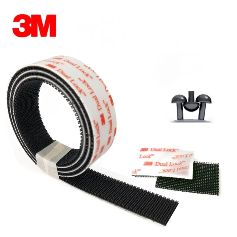 3M 테이프 양면 접착 버섯 검정색 패스너 접착 테이프 봉제 직물 접착 패스너 테이프 이중 잠금 양면