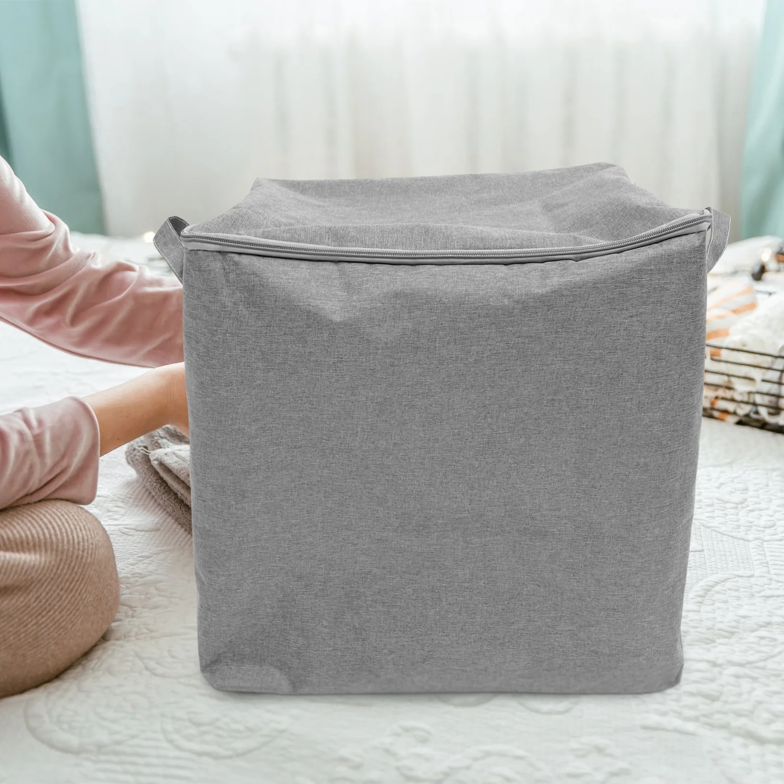 

Storage Bag Folding Holder Toy Boxes Basket Pants Large Capacity Clothes Closet Organizer with Zipper Foldable