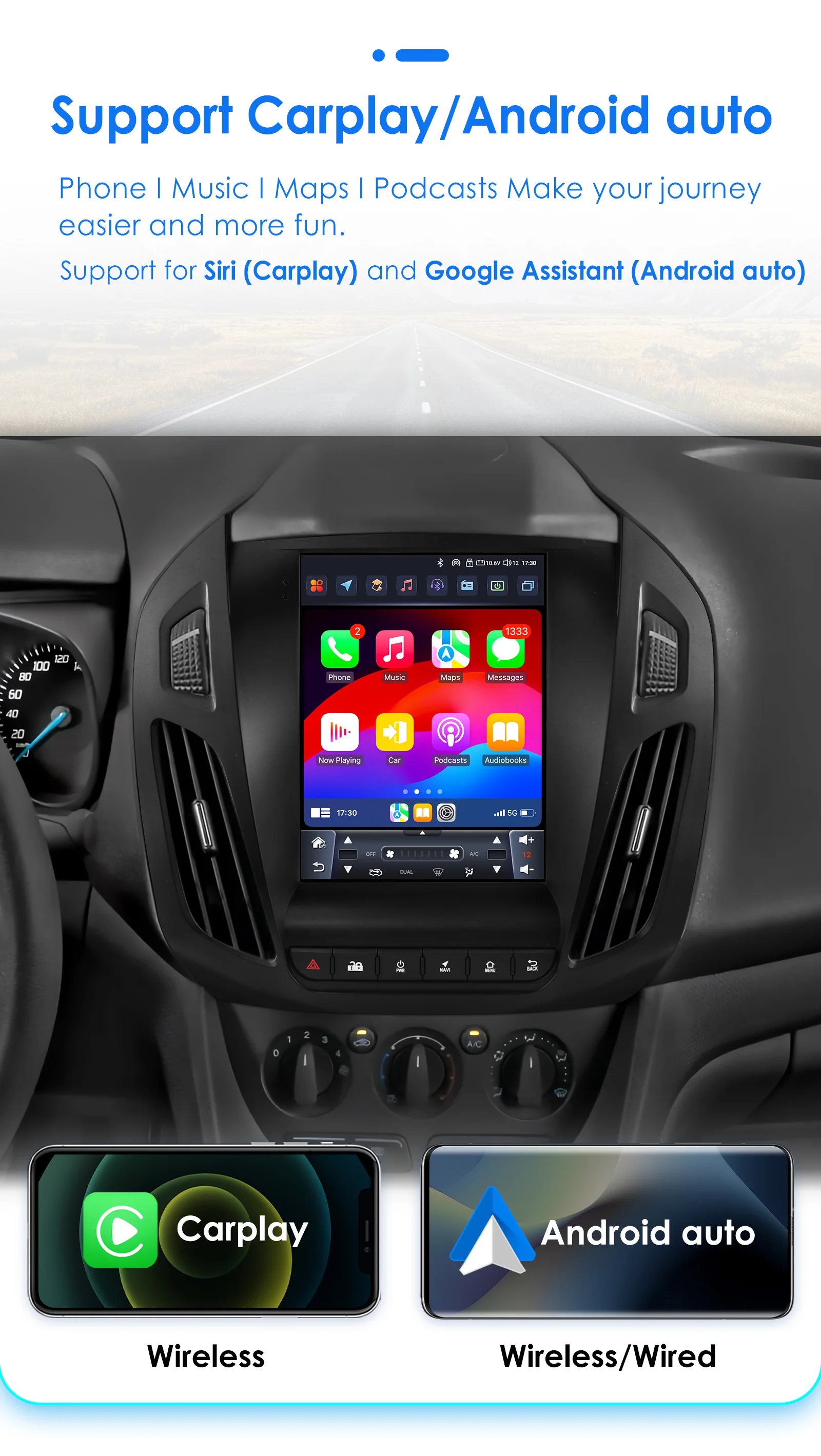 9,7 ''Android 13 Auto Radio Für FORD Transit/Tourneo Connect 2013-2018 Auto Multimedia Video 4G 2din drahtlose Carplay 360 Kamera – Detail 10