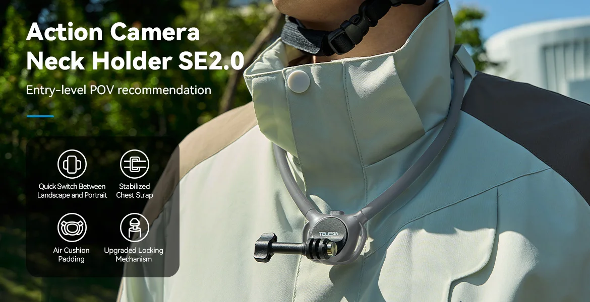 TELESIN 2-in-1 Magnetische Telefon-Actionkamera-Halshalterung für GoPro Insta360 DJI OSMO Action Universelle Actionkamera-Telefonhalterung – Detail 7