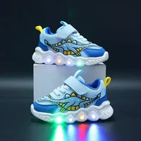 Kids Fashion Sneakers Breathable Soft Sole Sports Sneakers for Running Thick Bottom Shoes Velcro Shoes Children PU Leather Shoes 1