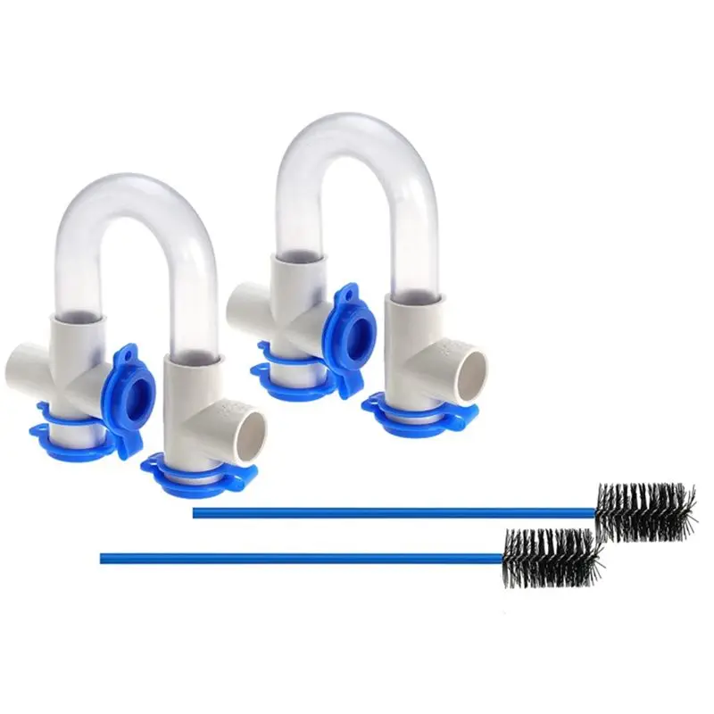 BAAU 3/4In Standard Condensate Trap With 16In Cleaning Brush PVC Transparent U Trap For HVAC Systems, Air Conditioner
