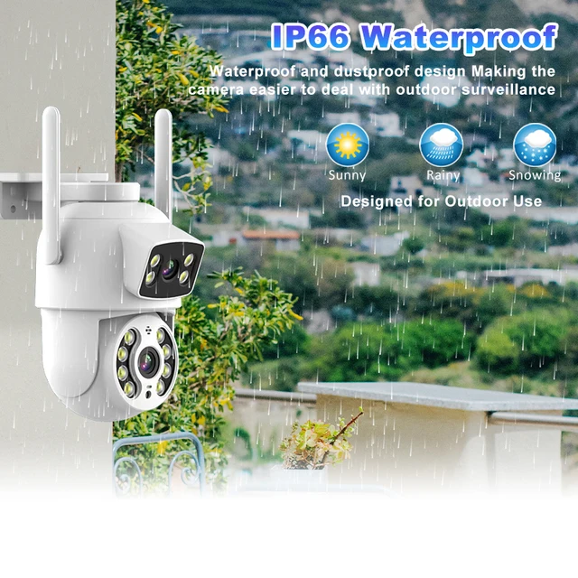 8MP 4K Dual Lens with Dual Screen PTZ Wifi Camera Ai Human Detect Auto Tracking Wireless Outdoor Surveillance Camera iCSee App 4