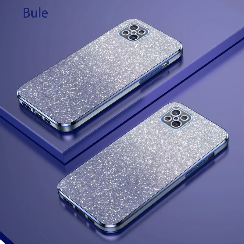Luxury Gradient Glitter Plating Silicone Back Cover