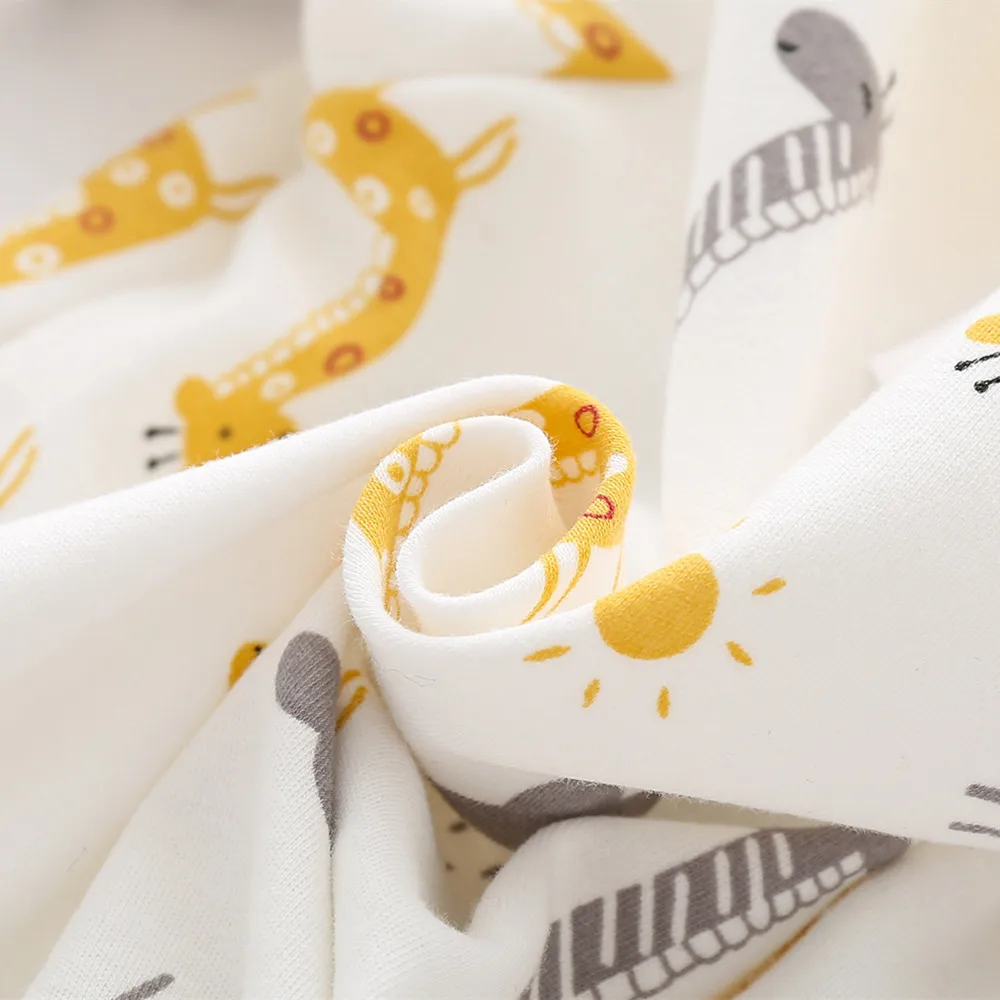 3-12M Autumn Baby jumpsuit Footies long sleeve clothes Infants romper cotton print boys onesies giraffe Cartoon baby underwear 6