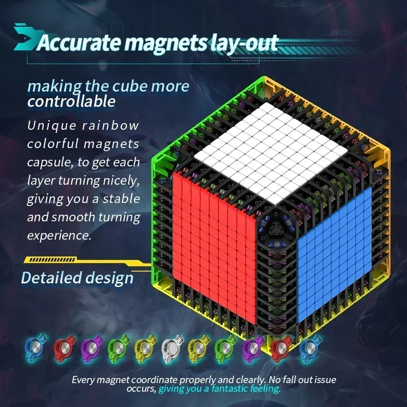 DianSheng 11x11x11 Magnetic Cube Galaxy 11x11 M Magnetic Magic Speed Cube Stickerless Professional Toys Cube Puzzle 3