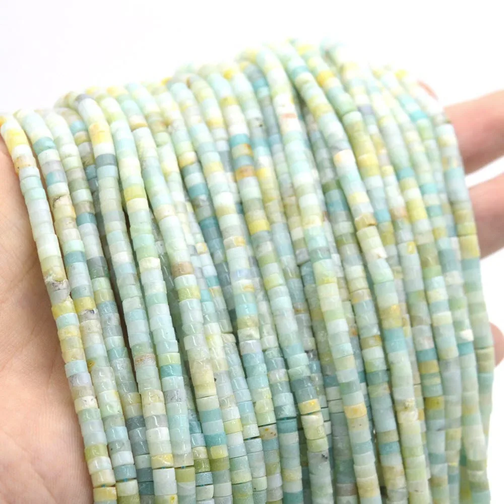 

2x3mm 2x4mm 3x6mm Natural Stone Amazonite Jasper Cylinder Flat Spacer Bead For Jewelry Making DIY Accessories 15''