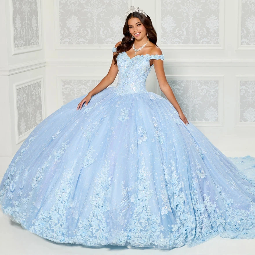 Lorencia Blue Quinceanera 巹   ø  ̽    ڸ Sweet 16 Vestidos De 15 Anos YQD561