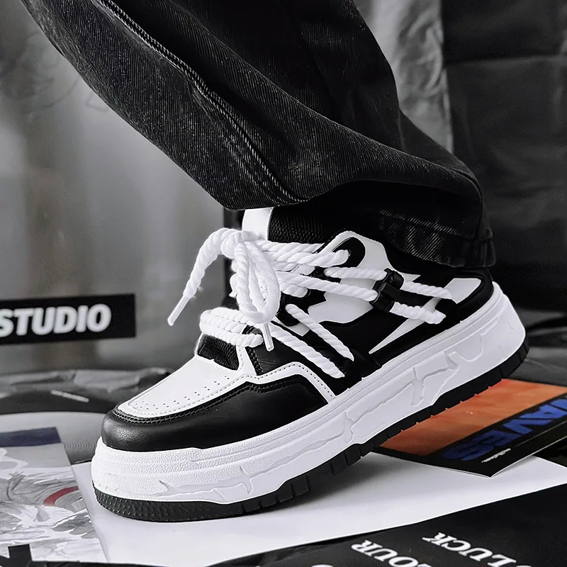 Men Skateboarding Shoes Canvas Thick Bottom Platform Shoe Comfortable