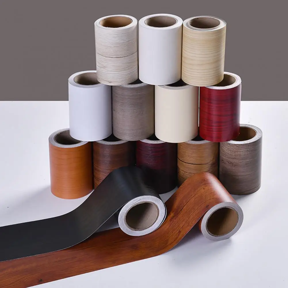 5CM/10CMx10M Wood Grain Border Sticker Waterproof PVC Self-Adhesive Peel-And-Stick Mirror Frame Kitchen Bathroom Wall Bor 1 Roll wall stickers self adhesive stickers kitchen wall sticker waterproof wall tape