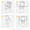 Non Perforated Toilet Armrest for The Elderly, Aluminium Alloy Disabled Aids Help Assisted Toilet Frame, Anti-roll Safety Rail 4