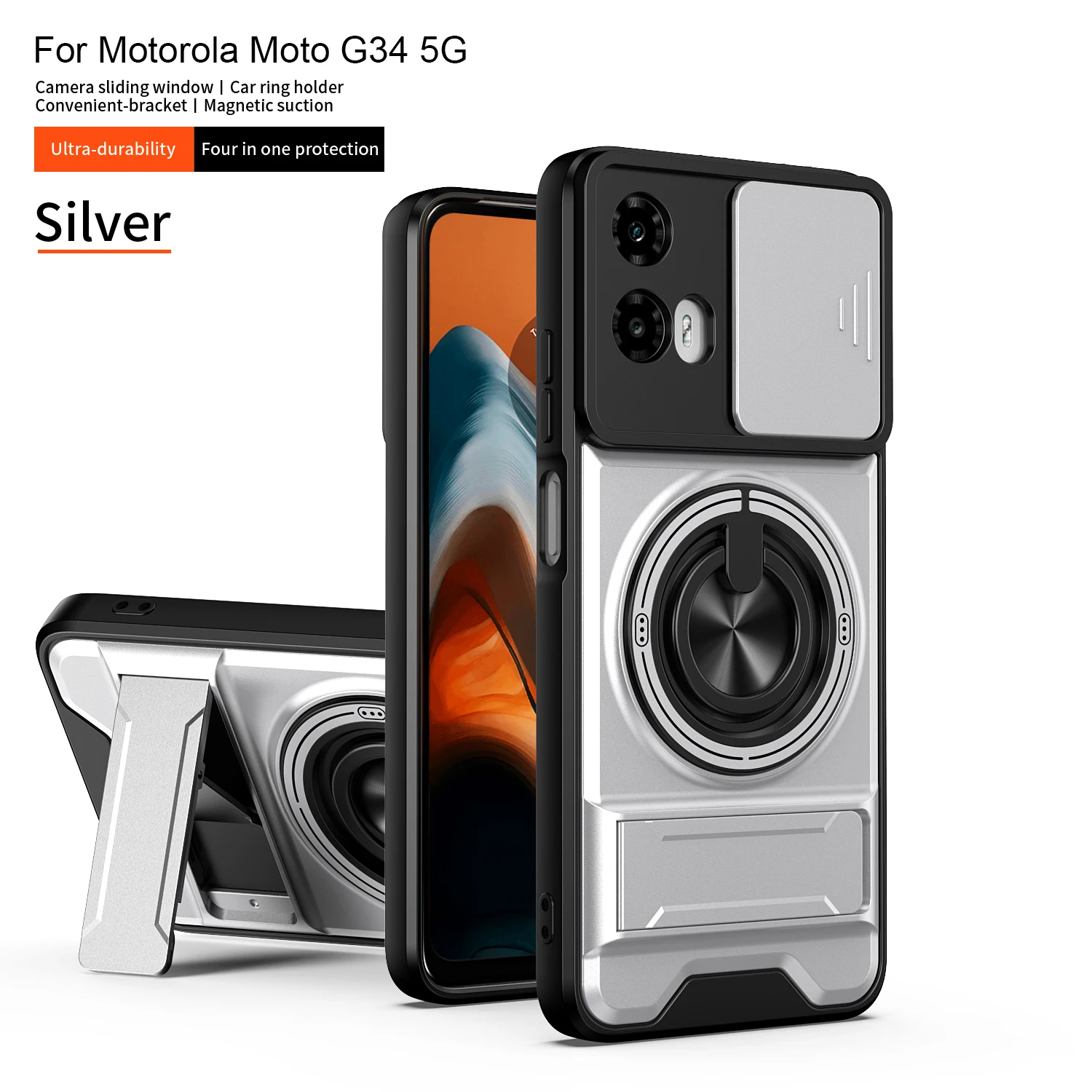 Rugged Magnetic Fold Holder Case with Military-Grade Armor and Camera Protection