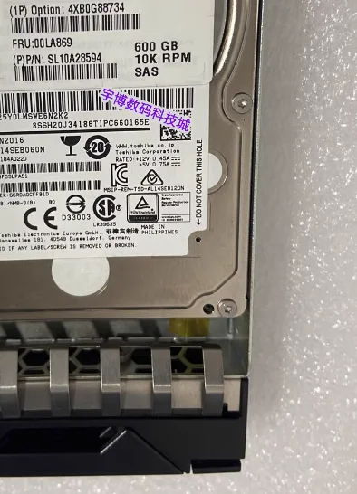 For 4XB0G88734 00LA869 600G 10K SAS 12Gb RD450 550 650 hard drive