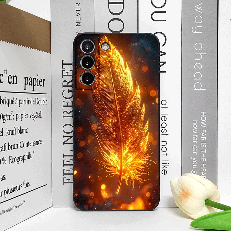 Luxury Phoenix Fire Feather Pattern Soft Silicone Phone Case