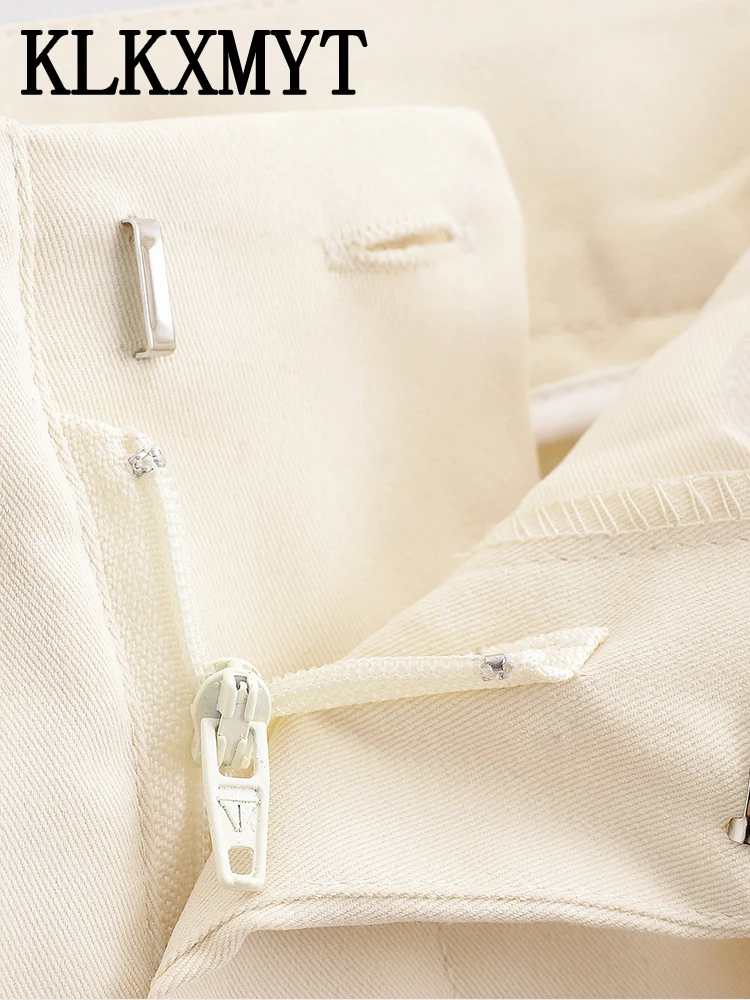 High Waist Straight Trousers Women's Casual Pants Spring Autumn 2026 Female Fashion Zipper Pants Elegant Office Ladies Pants