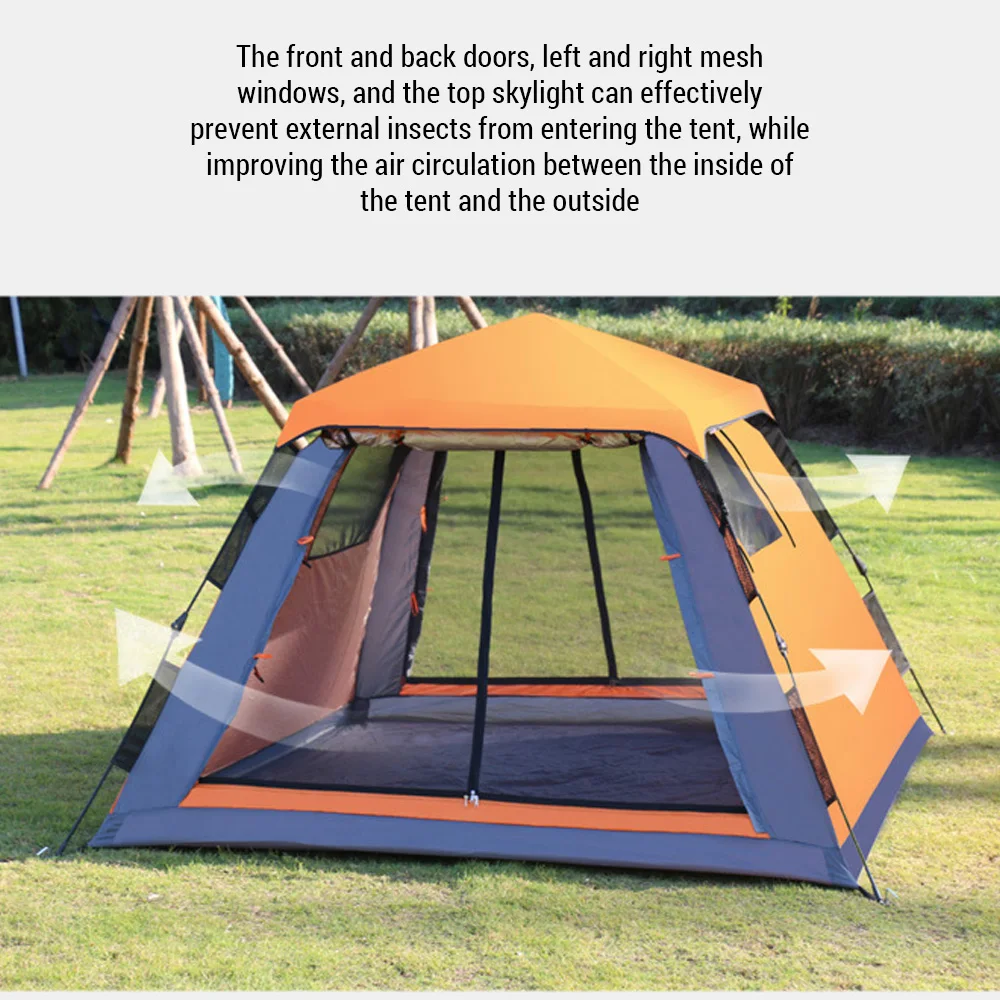 Outdoor Automatic Quick Open Tent Waterproof Camping Tent 3-4 Person Instant Setup Tent 5