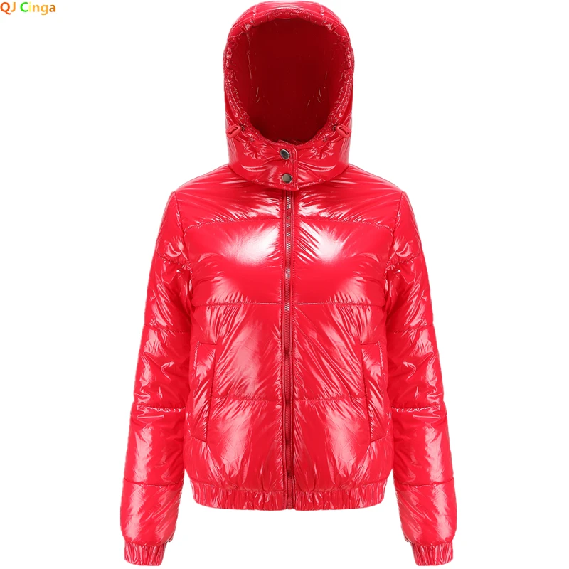

Красная Женская Толстая куртка с капюшоном, зимнее Новое плотное пальто, модные теплые женские парки Королевского синего, золотого, желтого, черного цветов, верхняя одежда