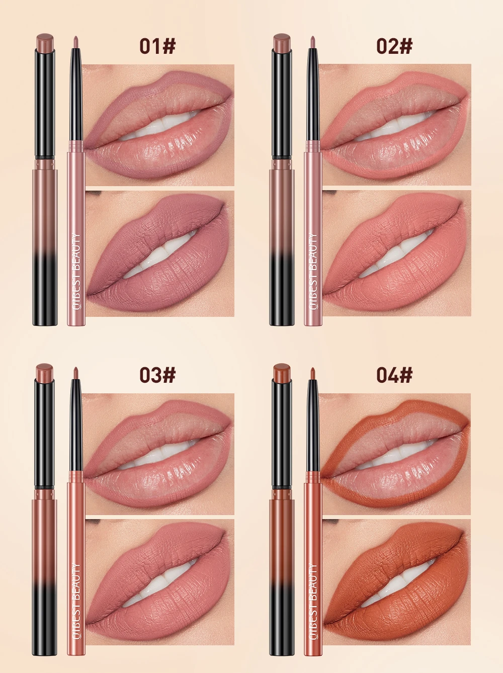 Langhaftendes Lippenstift- Und Lipliner-set In Nude Und Rot_voghion.com