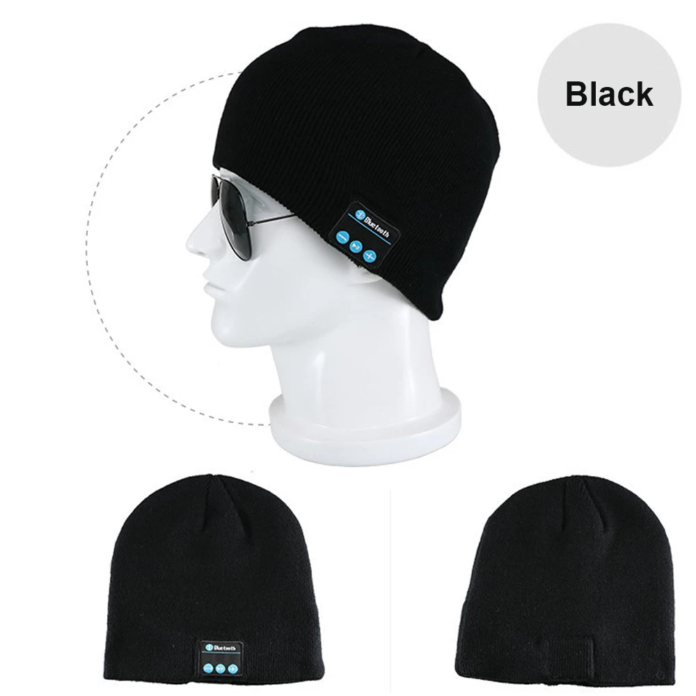 Winter Wireless Bluetooth-compatible Headphone Hat Earphone Sport Music Knitted Headset Cap With MIC Works On All Smartphones