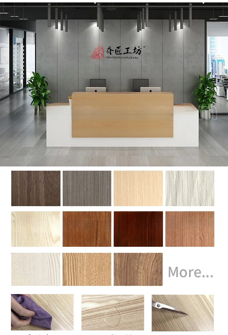 Description Picture 4 of itemHot Sale Commercial Office Furniture Hot Sale Elegant Front Desk Bar Counter Lobby Wooden Modern Reception Desk