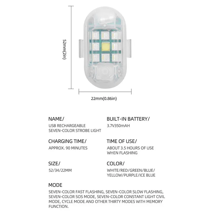 Luce LED Per Bici E Monopattino, USB Ricaricabile, Impermeabile, 4 Modalità