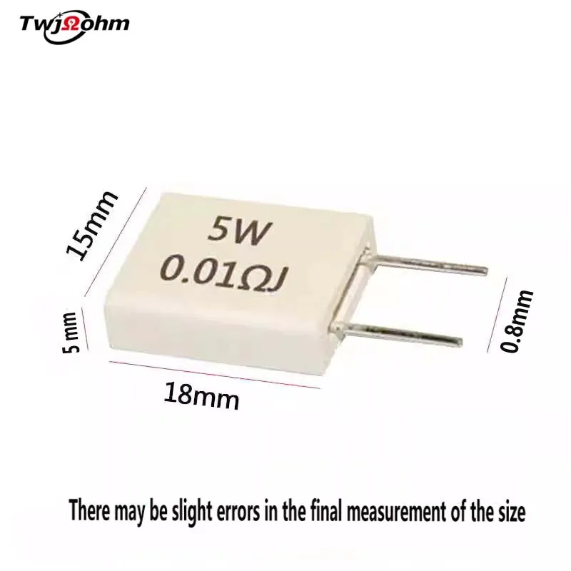 10Pcs MPR non inductive resistors 5W 0.01R 0.5R 0.068R 0.015R 0.22R 0.47R 0.25 ohm 0.015 ceramic cement resistors cement resistor