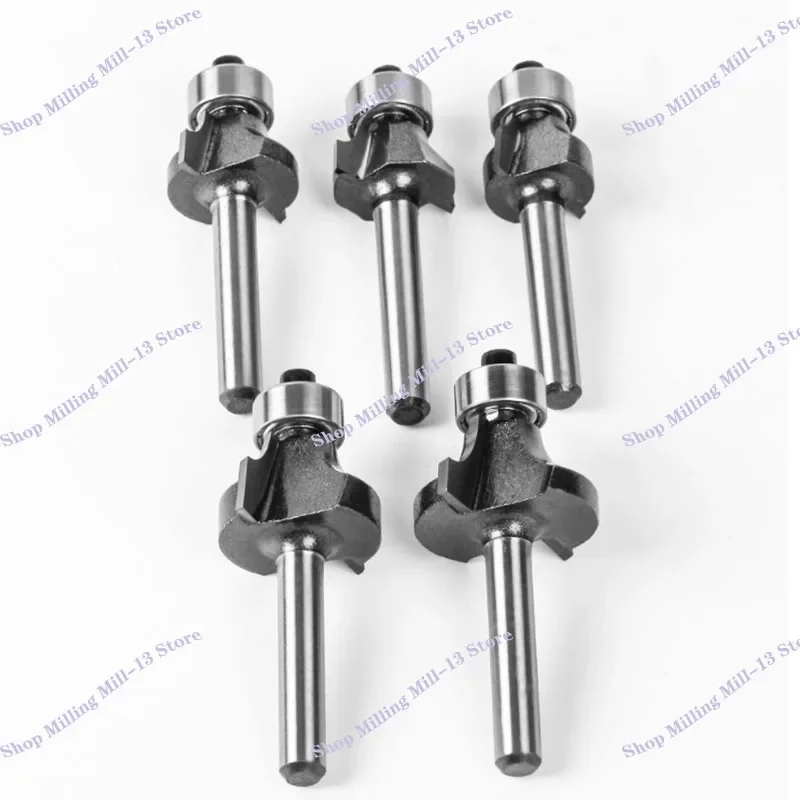 

High Quality 1/4&6mm shank Corner Round Over Router Bit with BearingMilling Cutter for Wood Woodwork Tungsten Carbide 1 set