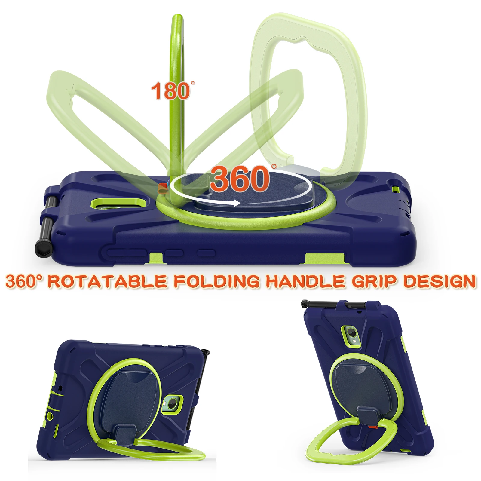 Heavy Duty Rugged Tablet Case with Shoulder Straps - Impact Resistant Cover and Holder