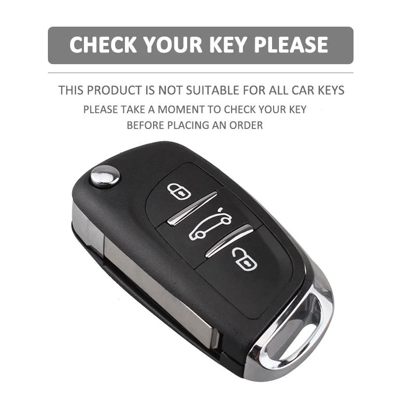 For Citroen C2 C3 C4 C5 DS4 Peugeot 107 207 307 407 308 607 3 Button Flip Silicone Car Key Cover Protect Case Skin Keychain Set key case key case cover car key shell remote control case cover flip key fob shell