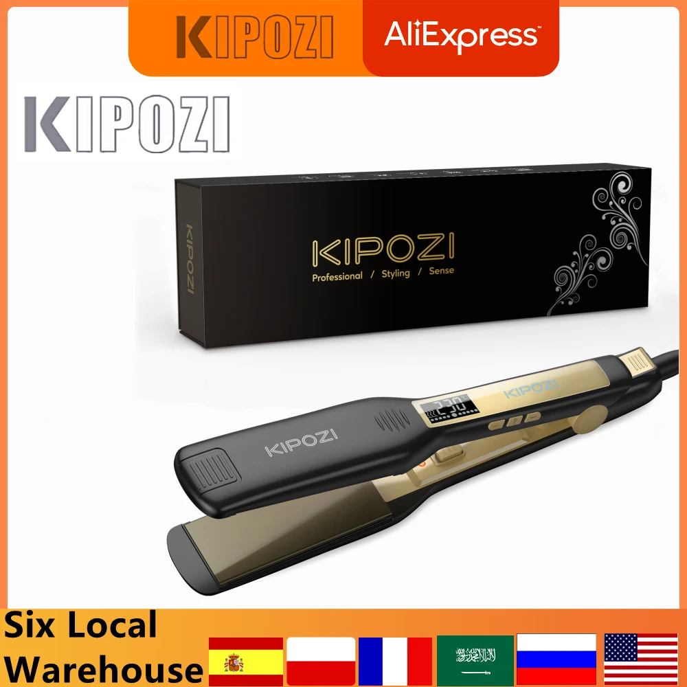 Kipozi Hair Straightener Flat Iron Tourmaline Ceramic Professional Hair