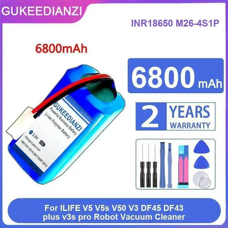 Робот-пылесос Battery 6800mAh For Ilife V5 V5s V50 V3 DF45 DF43 Plus V3s Pro Vacuum Cleaner INR18650 M26-4S1P, обзор, отзывы, характеристики, купить