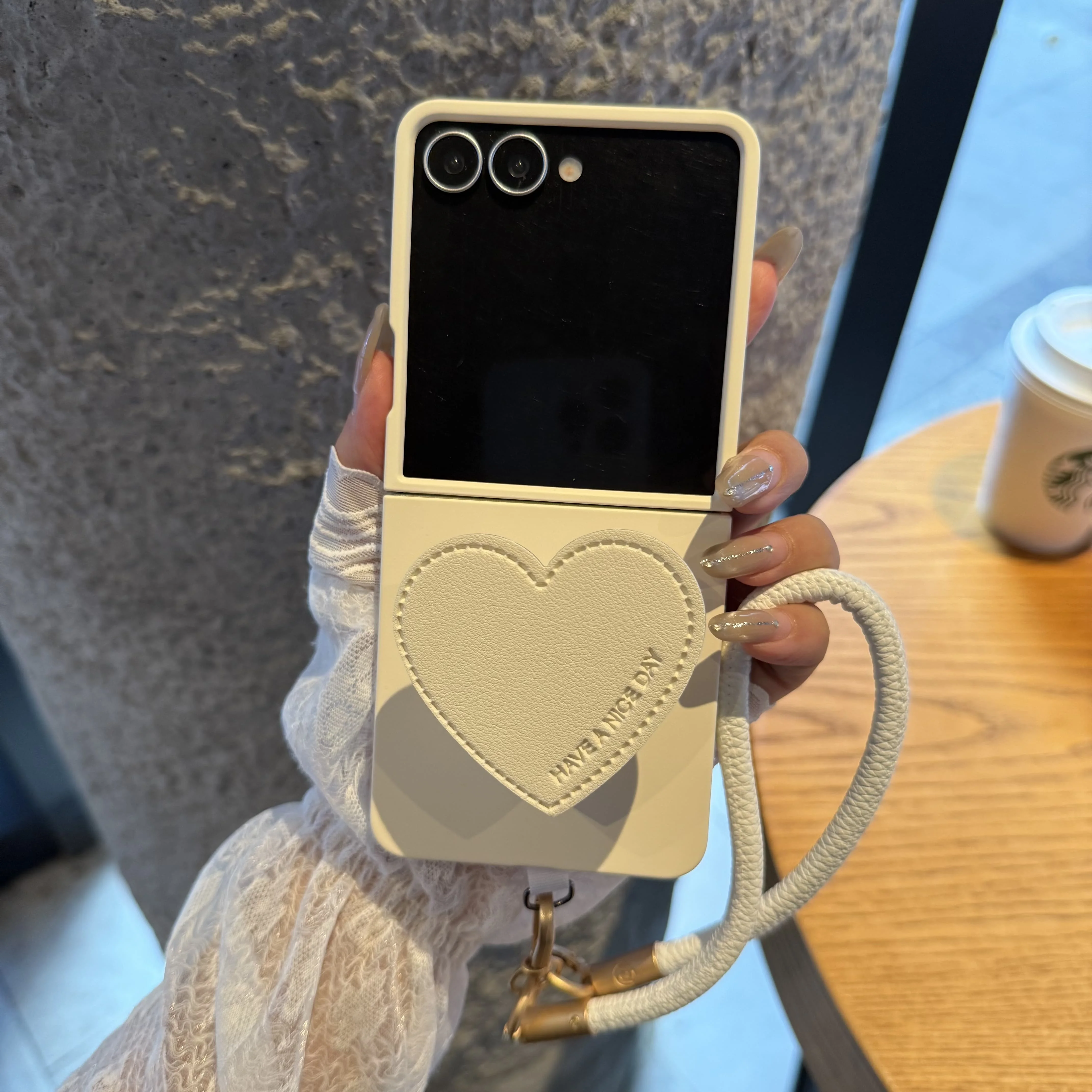 Love Heart Stand Holder Shockproof Cover with Rope Strap