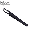 2Pcs Stainless Steel Precision Tweezers Point Drilling and Hair Removal Clamp Durable Nail Tool Straight, Curved Black Wholesale 4