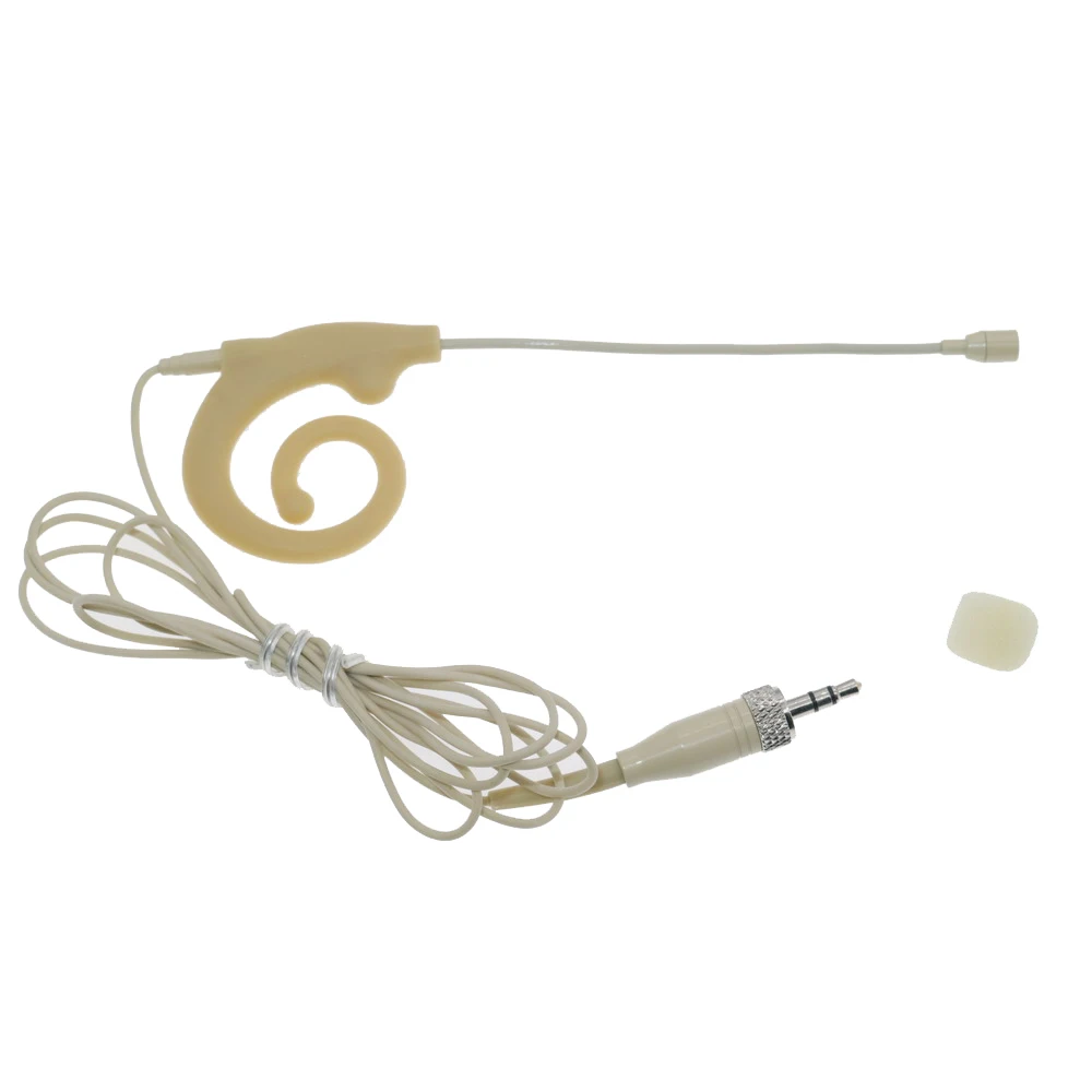 Microfono Cuffia Auricolare Lumaca Beige Per Sennheiser Sk100 Ew100 Ew300 Ew500 G2 G3 G4 G5 Cavo Staccabile Blocco 3.5Mm