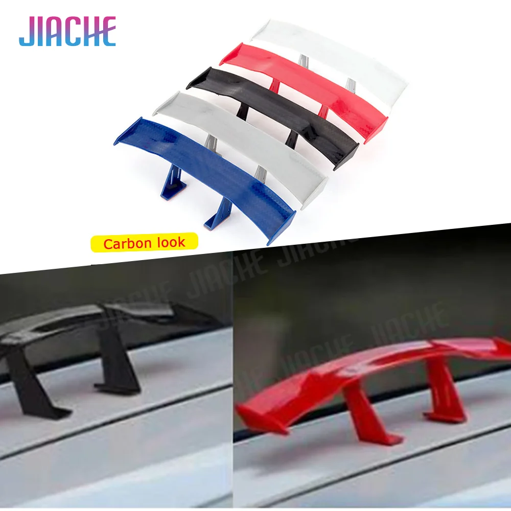 Car Rear Wing Spoiler Mini Spoiler Wing Motorcycle Small Model Canard Tail Winglet ABS Carbon Look For BMW For VW Audi Universal Car