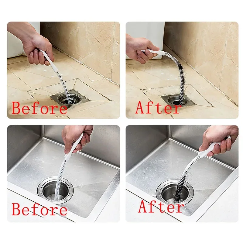Cleaning Brush Pipe Dredging Bathroom Hair Sewer Sink Drain Cleaner Flexible Kitchen Clog Plug Hole Remover Tool