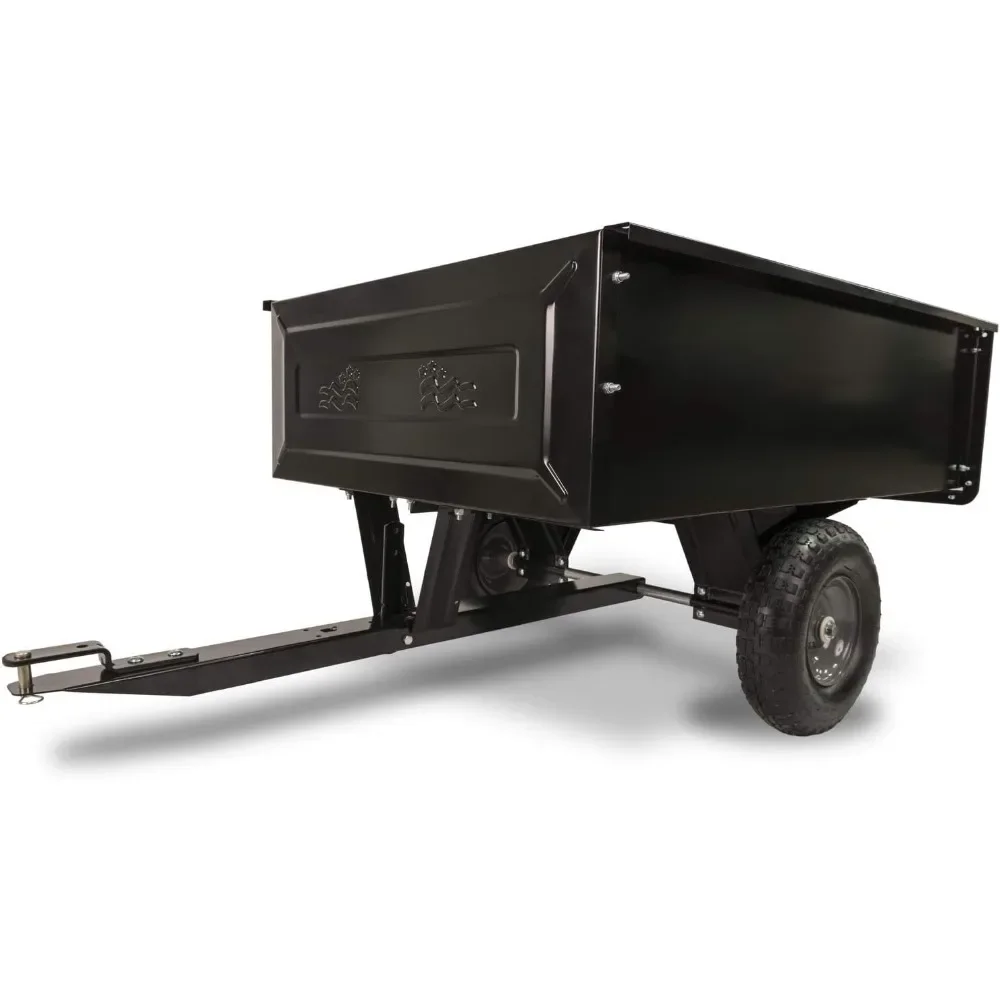 Black Multi-purpose Cart With Wheels 350-Pound Steel Dump Cart 45-0303 Garden Carts Cargo Trolleys Folding Trolley Supplies Home