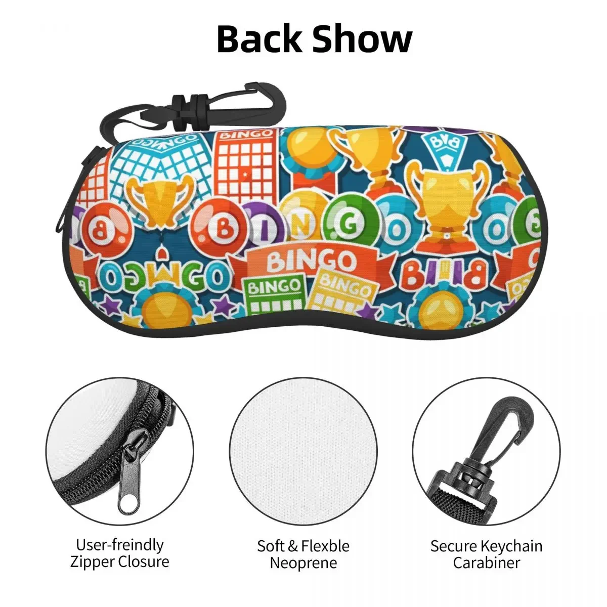 Bingo Paper Game Eyeglass Glasses Case Women Men Soft Sunglasses Protective Pouch