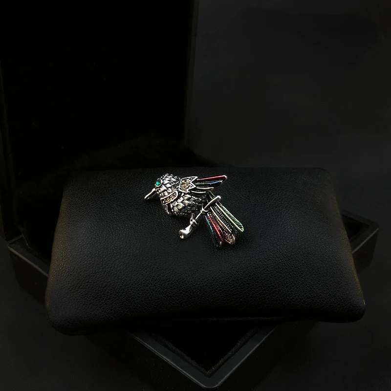 Exquisite Retro Bird Brooch Pin High-End Pin Man and Women Brooches Small Animal Accessories Rhinestone Jewelry Suit Badge Pins