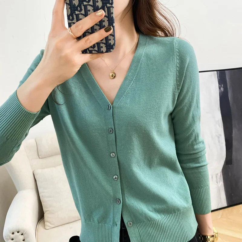 Cárdigan De Punto Para Mujer Y2K - Recortado, Estampado Floral, Cuello En V, Botones, Talla única, Rosa