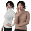 2025 Women Pullovers Turtleneck Sweater Solid Color Pile Neck Knitwear Autumn Winter Warm Jumper Tops Pull Femme Christmas Gift 6