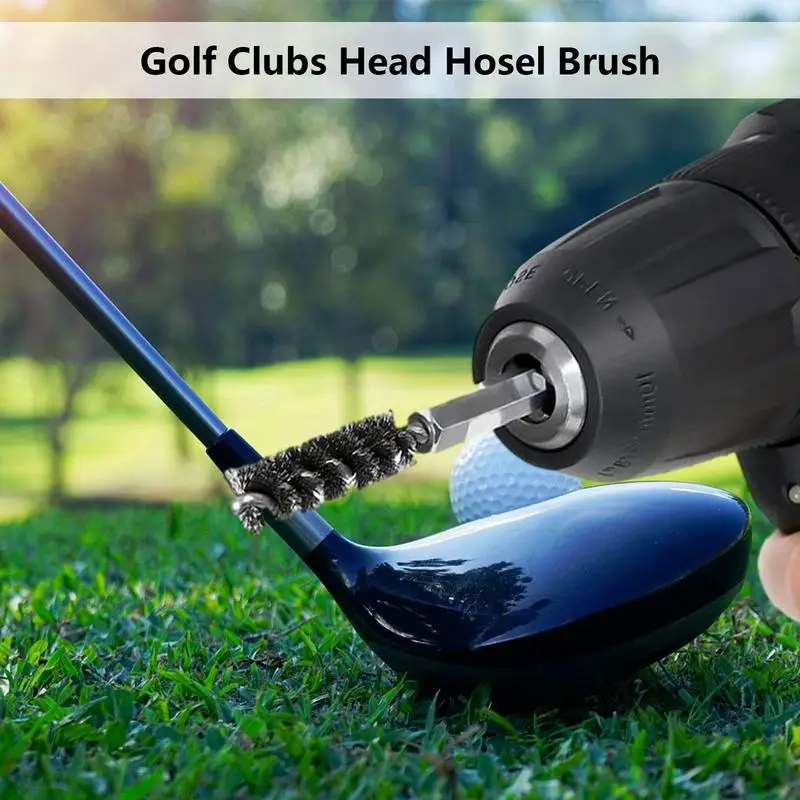 Golf Clubs Head Hosel Brush Electric Stainless Steel Electric Drill Wire Brush for Golf Club Head Cleaning Tool Golf Accessories 2
