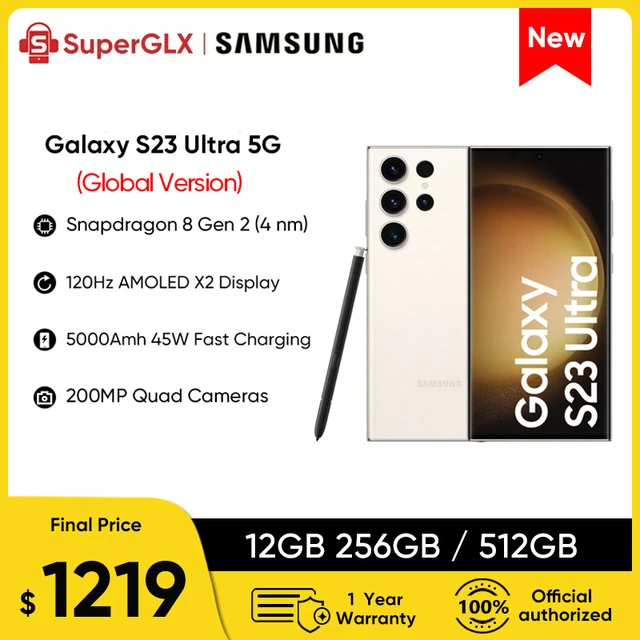 Global Version Samsung Galaxy S23 Ultra 256GB/512GB Snapdragon 8 Gen 2  120Hz AMOLED Display 200MP Quad Cameras Samsung s23 ultra - AliExpress