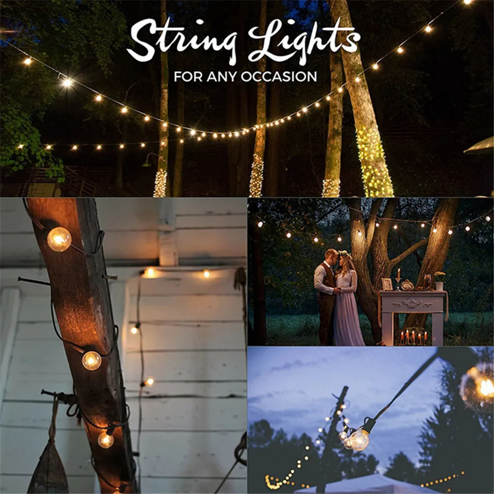 Outdoor String Light Led Filament Bulb Shatterproof Festoon Garland For  Wedding Patio Party Garden Decorection - AliExpress, image size:1000x1000